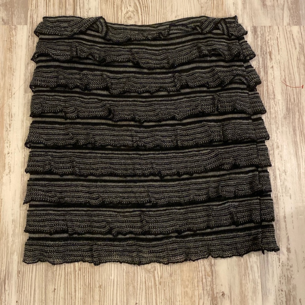 Super cool knit skirt with tiered layers. Max Studio